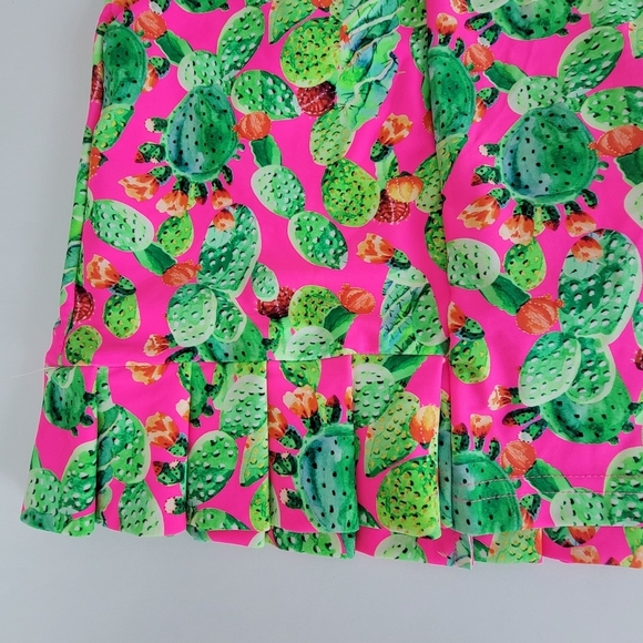 TZU TZU Multi Color Cactus Print Ruffled Hem Pickleball/Golf Skirt/Skort Sz L - Picture 13 of 16